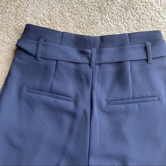 NWOT H&M navy paper bag waist dress pants - Picture 5 of 6